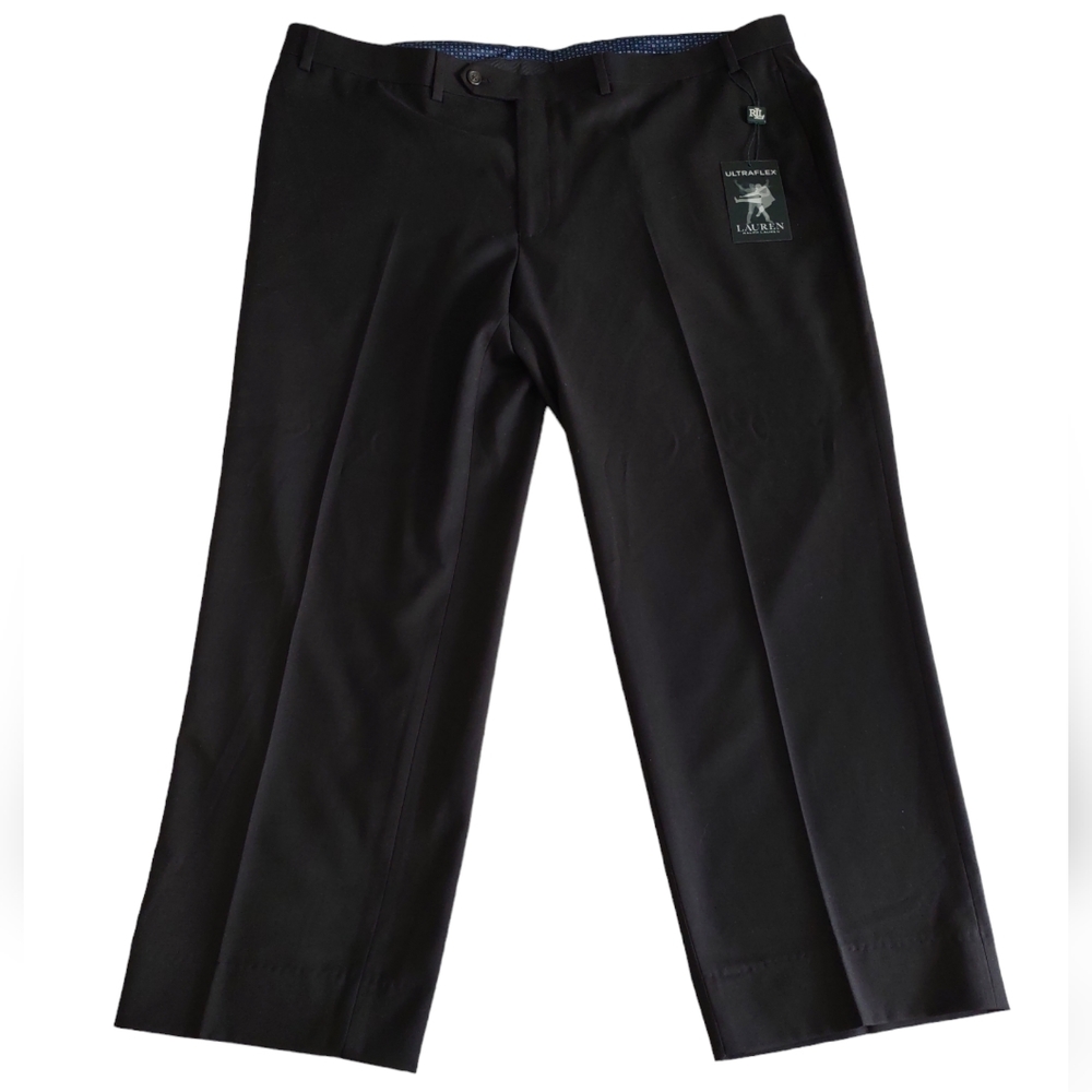 NWT Lauren Ralph Lauren Size 42 Ultra Flex Black Pants *Altered Inseam*
